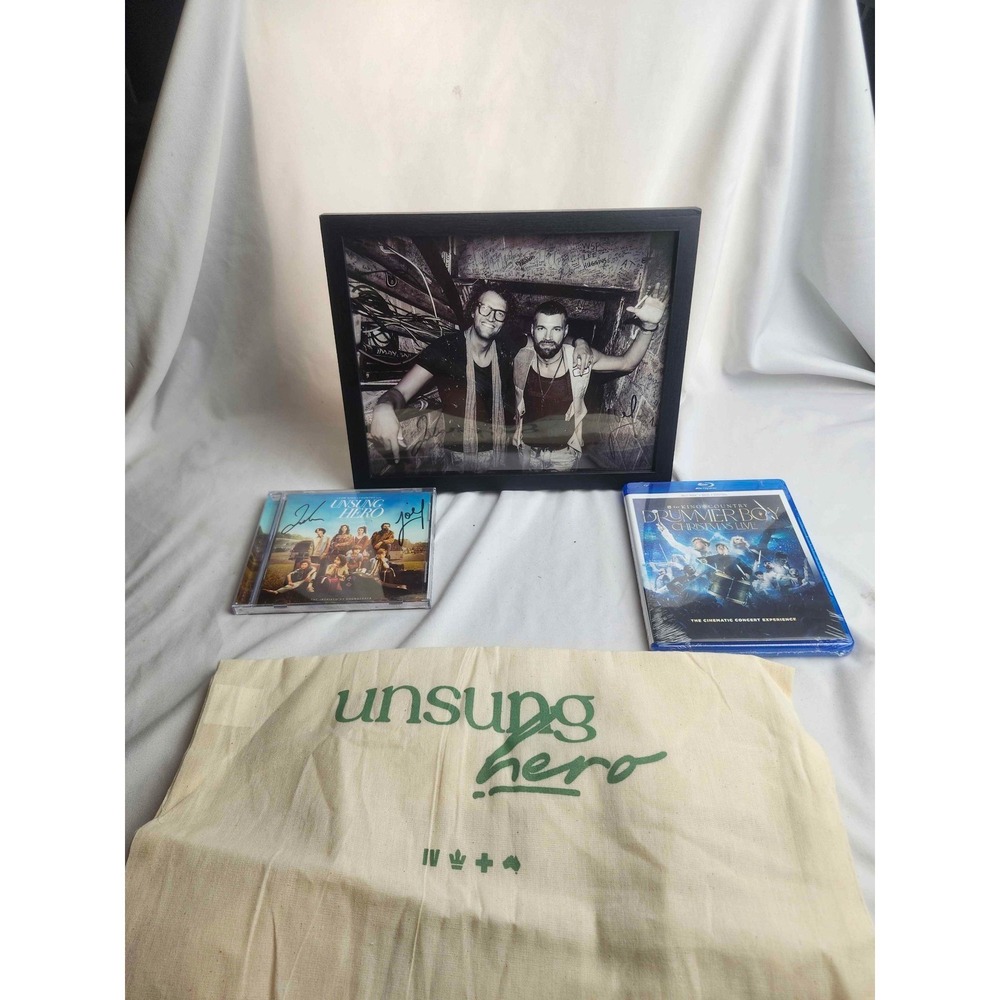 For King & Country Signed Photo CD Bundle Unsung Hero Drummer Boy Blu-ray Tote